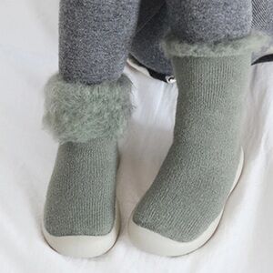 Socks Slipper Unisex Solid Knit Stocking Soft Warm Shoes Toddler